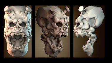 3D модель Скульптура «Ухмыляющийся череп» (STL)