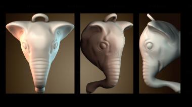 3D модель Скульптура головы слона (STL)