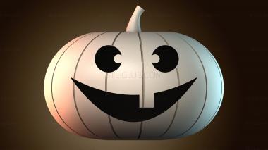 3D модель Улыбающаяся тыква на Хэллоуин (STL)