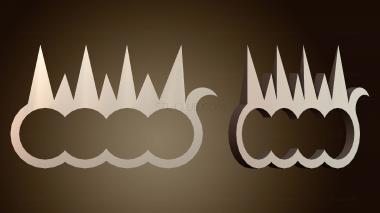 3D модель Дизайн силуэта короны (STL)