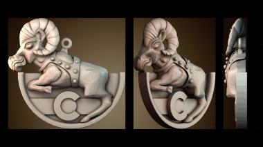 3D модель Дизайн эмблемы барана (STL)