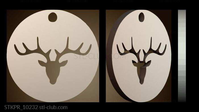 Статуэтки упрощенные Бирка с силуэтом оленя