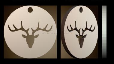 3D модель Бирка с силуэтом оленя (STL)