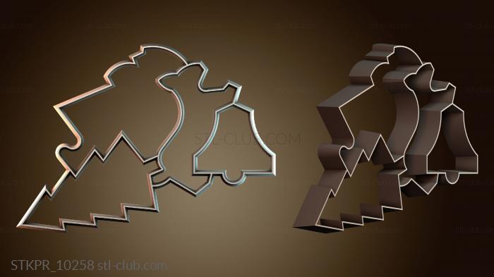 Статуэтки упрощенные Рождественские формочки для печенья