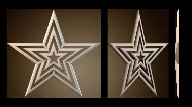 3D модель Многослойный дизайн звезд (STL)