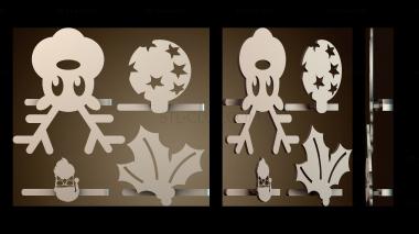 3D модель Силуэты рождественских украшений (STL)
