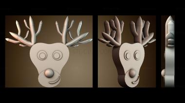3D модель Анимированная голова оленя (STL)