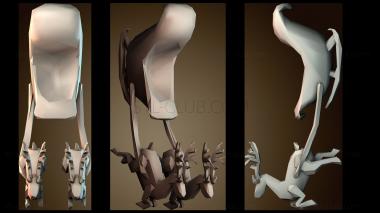 3D модель Сани Санты низкополигональная модель (STL)