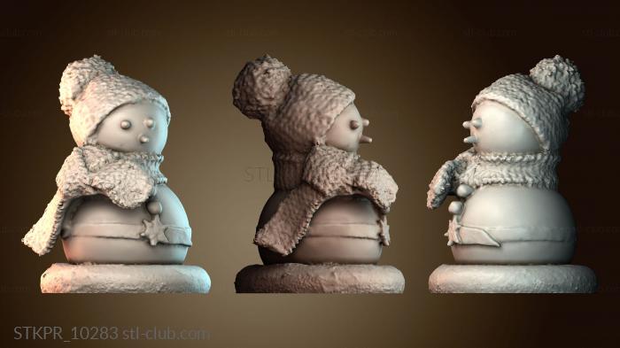 Статуэтки упрощенные Снеговик (разноцветный и с ракушкой для добавления света)