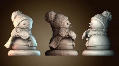 3D модель Снеговик (разноцветный и с ракушкой для добавления света) (STL)