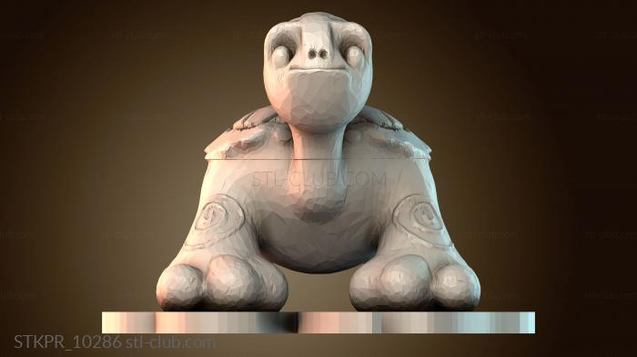 Статуэтки упрощенные Черепашка Фритц цветная новогодняя версия