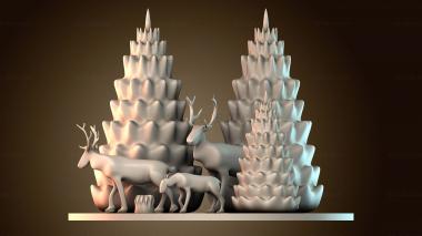 3D модель Ночь оленей — Рождество (STL)