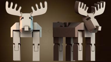3D модель Стилизованная фигурка лося (STL)