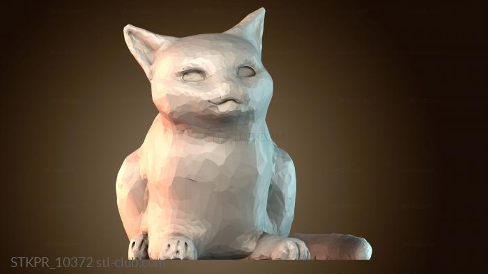 Статуэтки упрощенные Полигональная скульптура кота