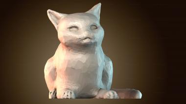 3D модель Полигональная скульптура кота (STL)