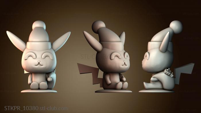 Статуэтки упрощенные Рождественский Пикачу Покемон