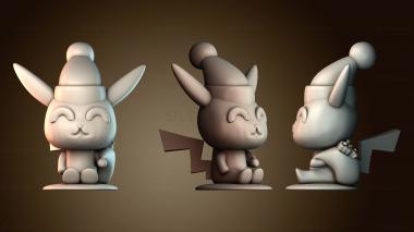 3D модель Рождественский Пикачу Покемон (STL)