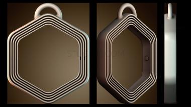 3D модель Шестиугольные металлические кольца (STL)