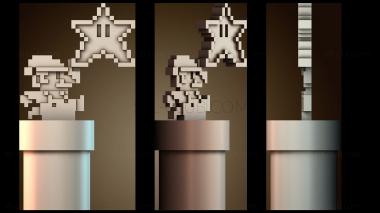 3D модель Пиксельное приключение Марио (STL)