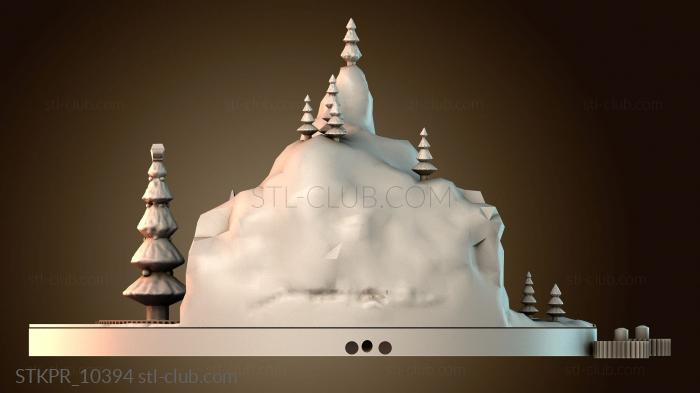 Статуэтки упрощенные Снежный горный пейзаж