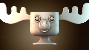 3D модель Чашка с изображением лося (STL)