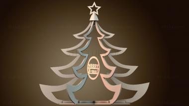 3D модель Украшение пазл «Счастливого Рождества» (STL)