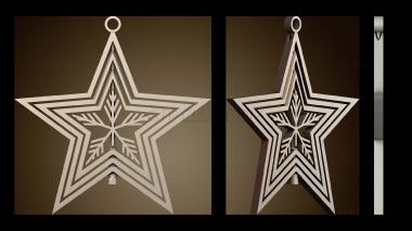 3D модель Украшение снежинка «Вращающиеся звезды» (STL)