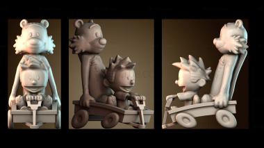 3D модель Кальвин и Гоббс Повозка (STL)