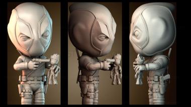 3D модель Дэдпул против Грута (STL)