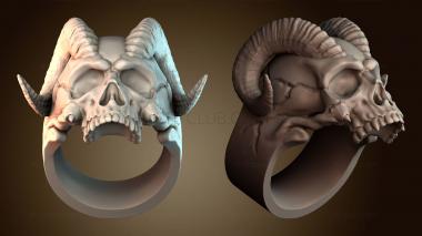 3D модель Дизайн кольца с черепом (STL)