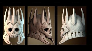3D модель Шлем с шипами и черепом (STL)