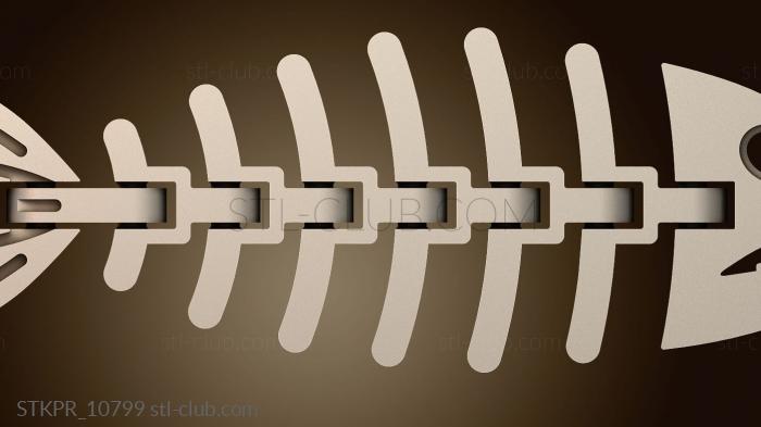 Статуэтки упрощенные Дизайн скелета рыбы