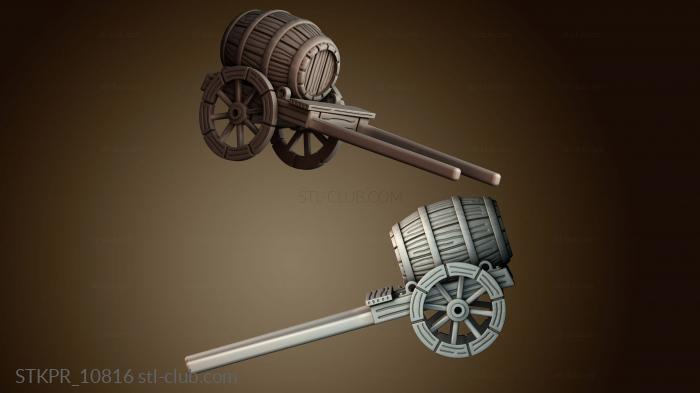 Статуэтки упрощенные Деревянная тележка для бочек