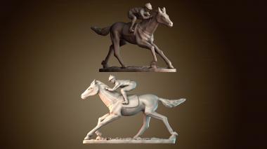 3D модель Скаковая лошадь и жокей (STL)