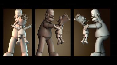 3D модель Гомер и Барт (STL)