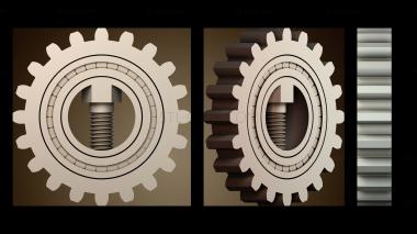 3D модель Конструкция зубчатой передачи и винта (STL)