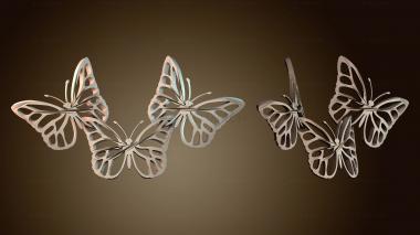 3D модель Элегантные узоры с бабочками (STL)