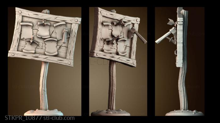 Статуэтки упрощенные Деревянная вывеска