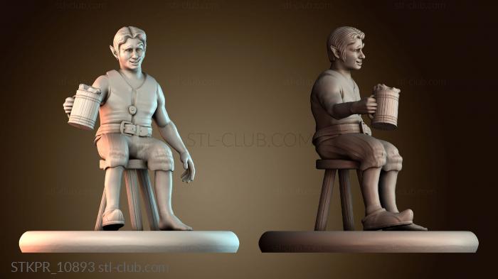 Статуэтки упрощенные Полурослик сидит в баре