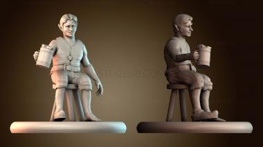 3D модель Полурослик сидит в баре (STL)