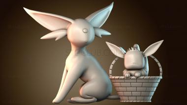 3D модель Иви и Эспеон Покемон (STL)