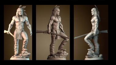 3D модель Элитный индейский воин (STL)