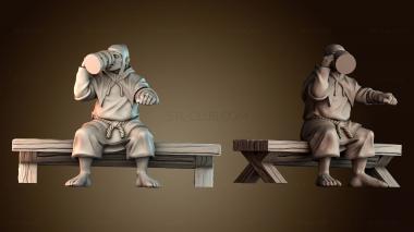 3D модель Сидящий средневековый житель деревни (STL)