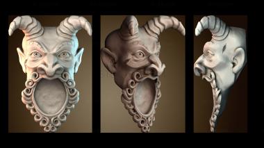 3D модель Скульптура лица демона (STL)