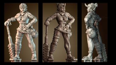 3D модель Огр тролль — девушка воин варвар. (STL)