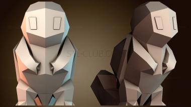 3D модель Низкополигональная модель Сквиртла — Покемон (STL)