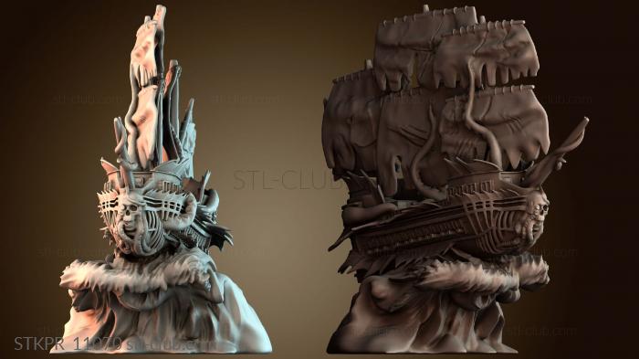 Статуэтки упрощенные Пиратский корабль в бутылке