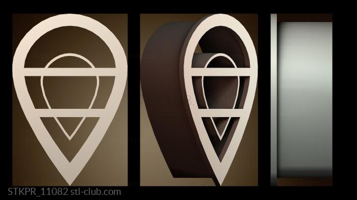 Статуэтки упрощенные Дизайн маркера местоположения