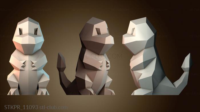 Статуэтки упрощенные Низкополигональная модель Чармандера — Покемон