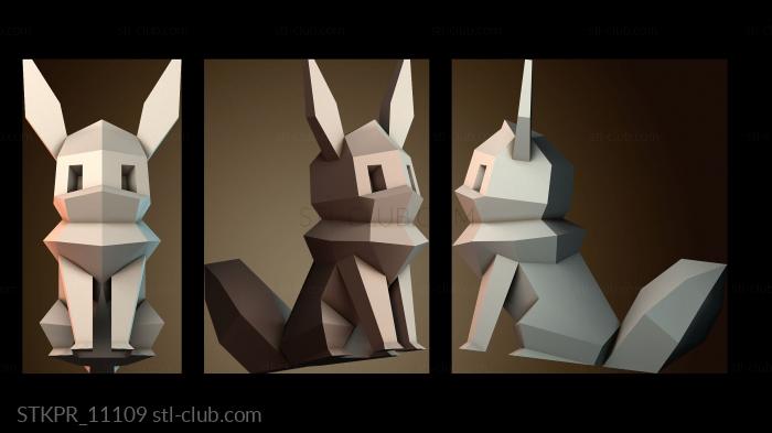 Статуэтки упрощенные Низкополигональная модель Иви Покемон